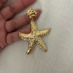 💛bundle $3- Gold Starfish Earrings for Women Exaggerated Starfish Drop Earrings